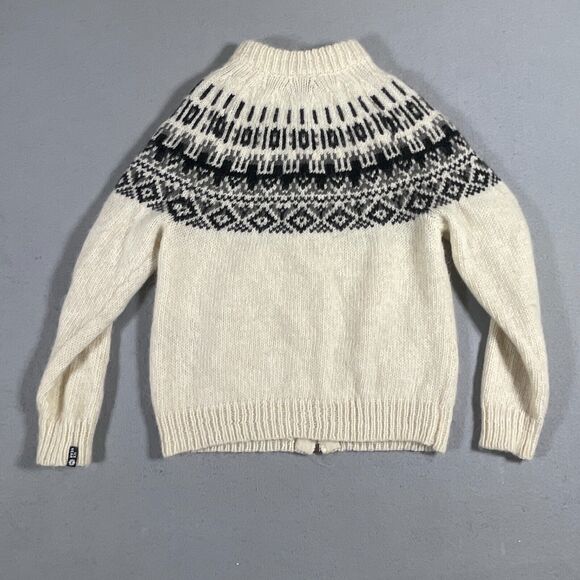 Icewear Iceland XS Offwithe Lopapeysa Elis Icelandic‎ Wool Sweater Cardigan Zip - Picture 9 of 10